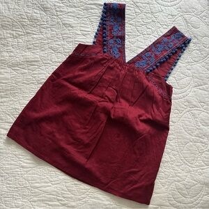J Crew Embroidered Pom Pom Tank size 2